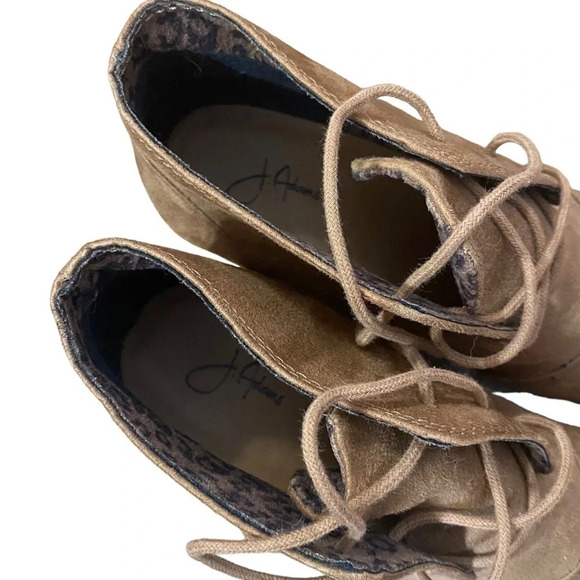 J. Adams Brown Tie up Wedge Boots size 9 - Picture 4 of 5